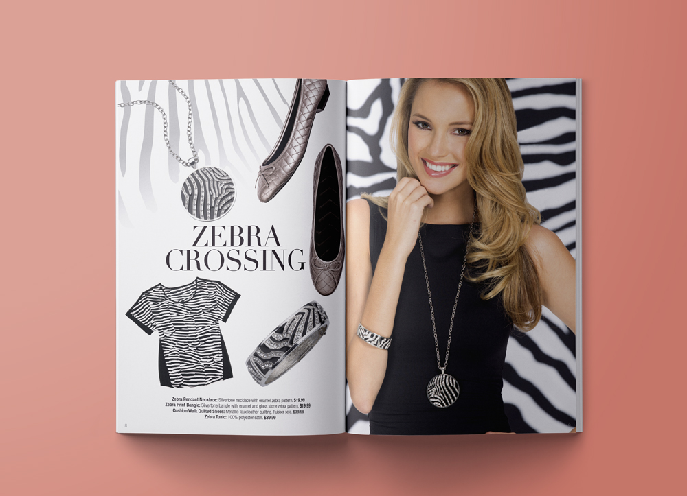 Fashion look book zebra spread 