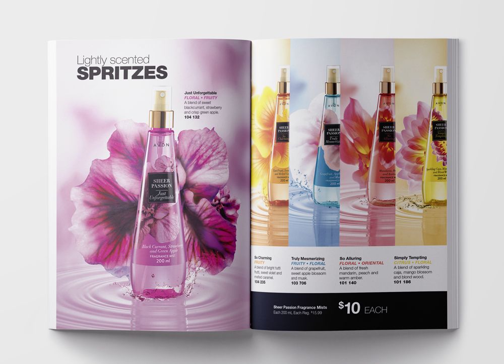 Body spritz brochure spread