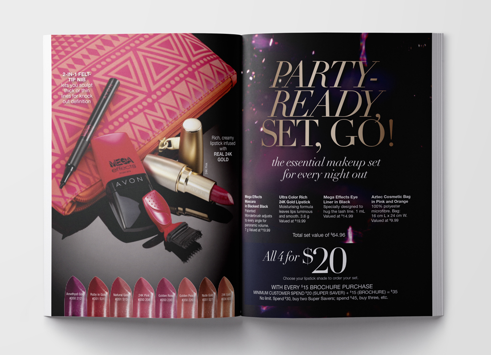 Makeup brochure spread