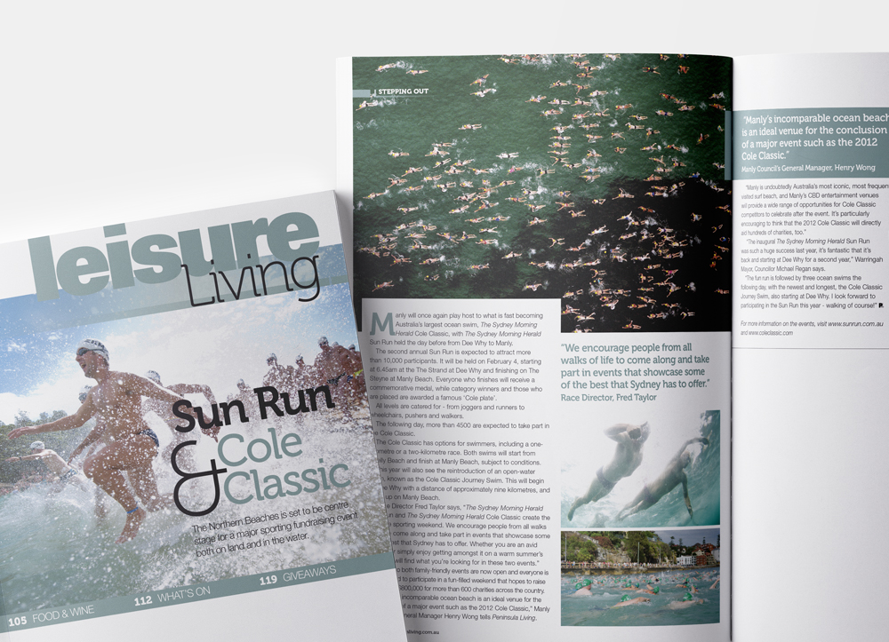 Peninsula Living Sun Run editorial